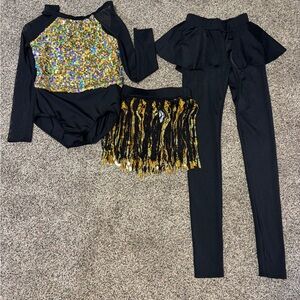 Weissman MC Black and Gold Dance Costume Set
